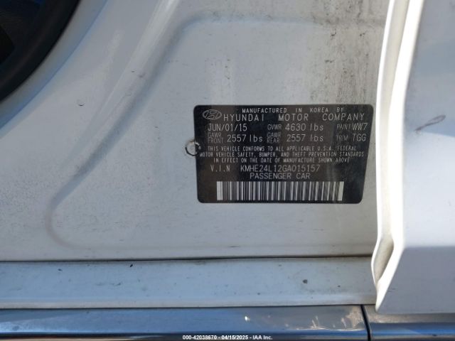 KMHE24L12GA015157 Hyundai Sonata Hybrid Se