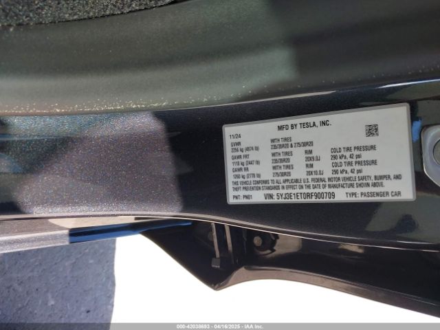 5YJ3E1ET0RF900709 Tesla Model 3 Performance All-wheel Drive