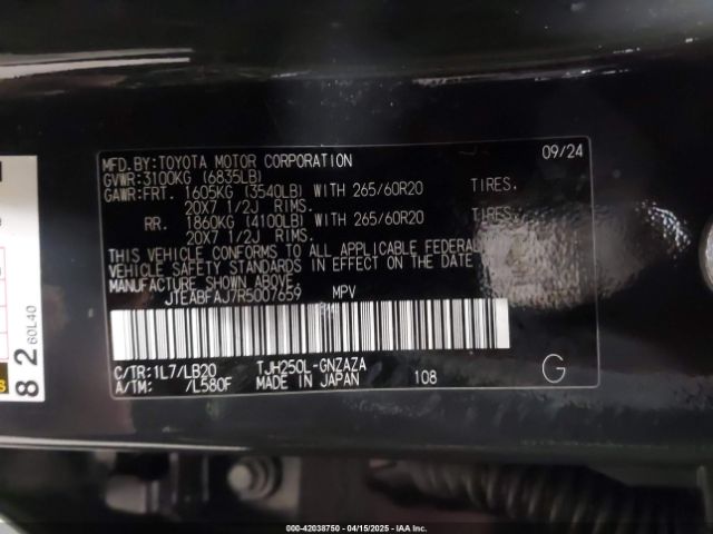 2024 TOYOTA LAND CRUISER JTEABFAJ7R5007659 Photo 8