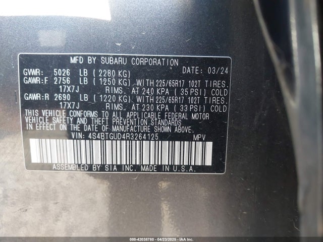 4S4BTGUD4R3264125 Subaru Outback Wilderness