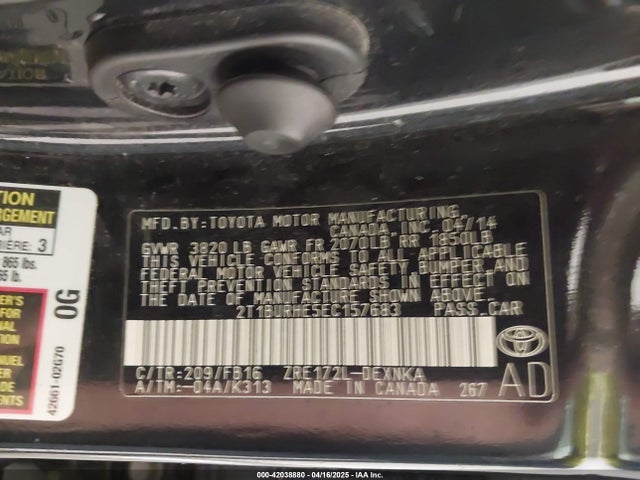 Toyota COROLLA LE 2014 2T1BURHE5EC157683 Image 9