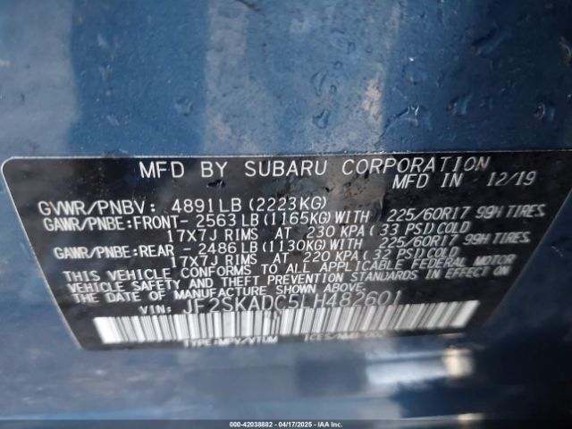 JF2SKADC5LH482601 Subaru Forester