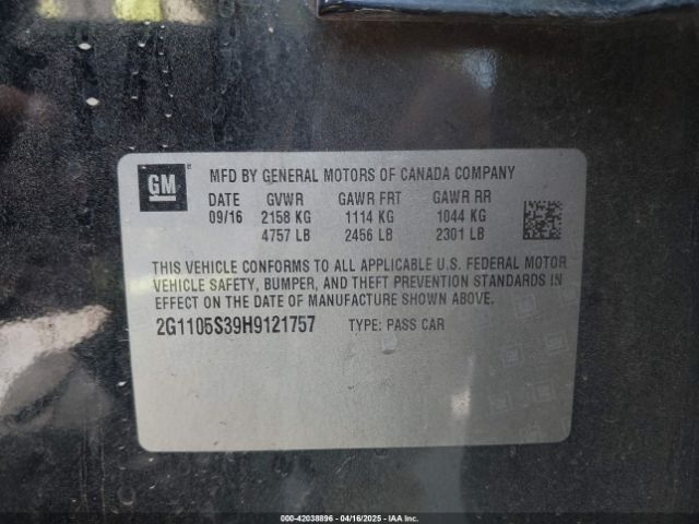 2G1105S39H9121757 Chevrolet IMPALA 1LT