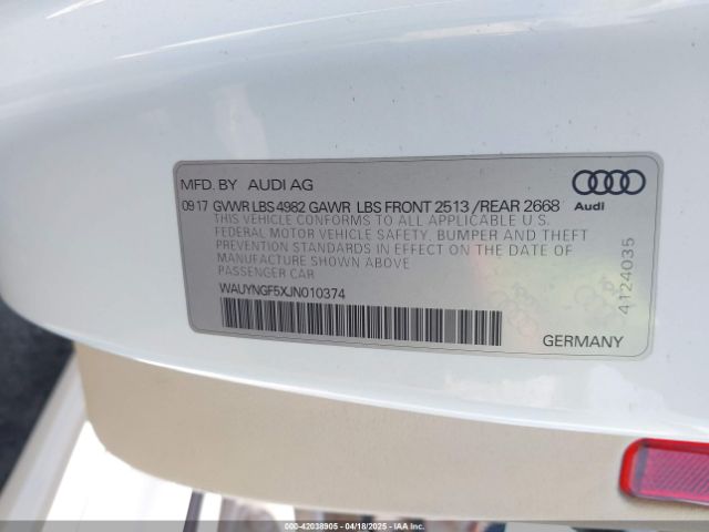 WAUYNGF5XJN010374 Audi A5 2.0t Premium