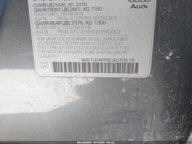 2012 AUDI Q5 WA1LFAFP6CA070519 Photo 8