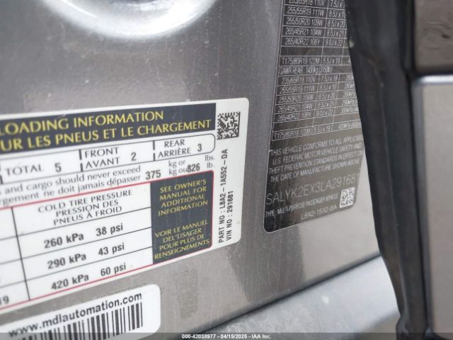 SALYK2EX3LA291681 Land Rover Range Rover Velar P250 R-dynamic S