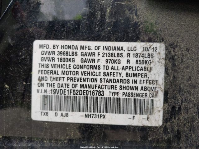 2013 ACURA ILX 19VDE1F52DE016783 Photo 8