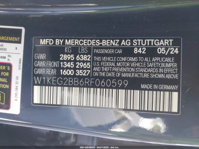 W1KEG2BB6RF060599 Mercedes-Benz Eqe 350+