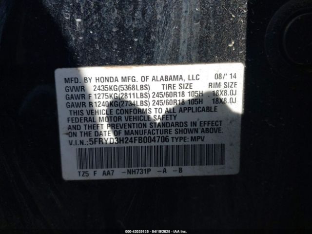 5FRYD3H24FB004706 Acura MDX