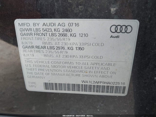 2017 AUDI Q5 WA1L2AFP9HA022516 Photo 8