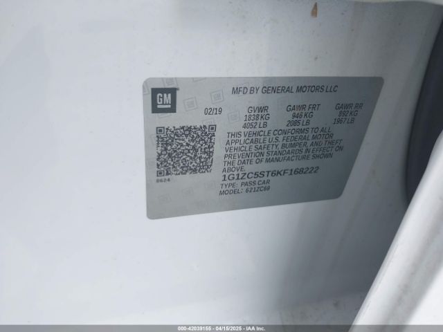 1G1ZC5ST6KF168222 Chevrolet Malibu 1fl