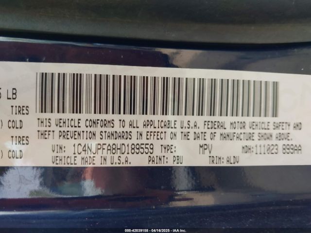 1C4NJPFA8HD189559 Jeep Patriot High Altitude Fwd