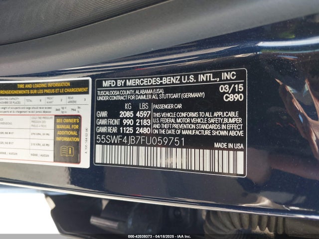 55SWF4JB7FU059751 Mercedes-Benz C 300 Luxury/sport
