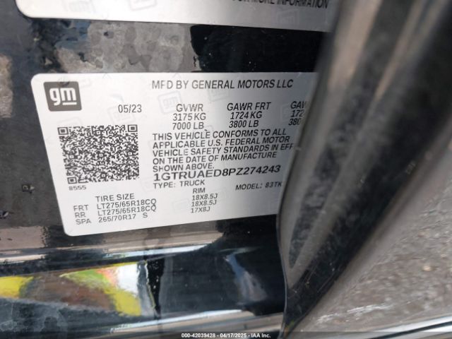 1GTRUAED8PZ274243 GMC Sierra 1500 4wd Double Cab Standard Box Pro
