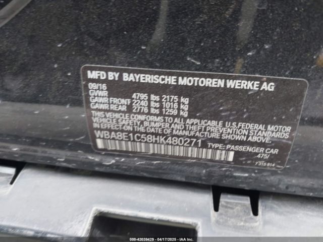 WBA8E1C58HK480271 BMW 330e Iperformance