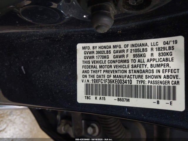 19XFC1F36KE003410 Honda CIVIC EX