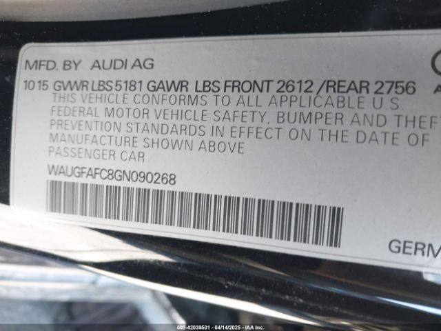 2016 AUDI A6 WAUGFAFC8GN090268 Photo 8