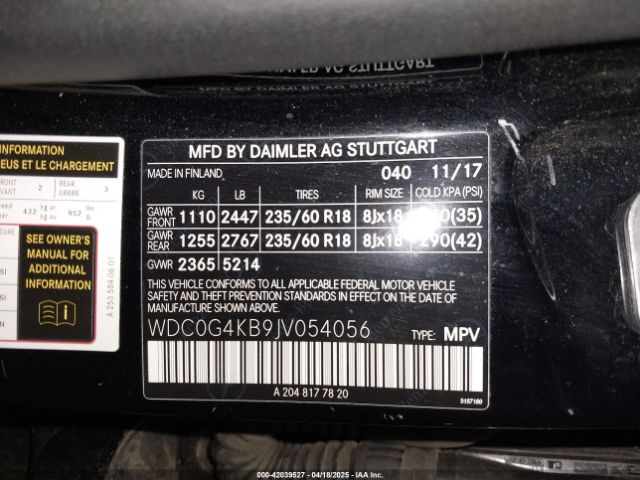 WDC0G4KB9JV054056 Mercedes-Benz Glc 300 4matic