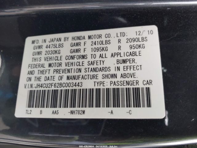 2011 ACURA TSX JH4CU2F62BC003443 Photo 8