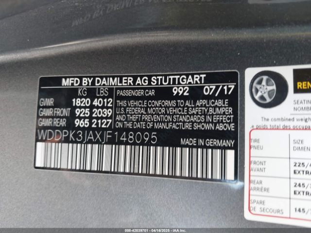 WDDPK3JAXJF148095 Mercedes-Benz Slc 300