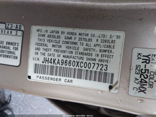 1999 ACURA RL JH4KA9660XC007723 Photo 8