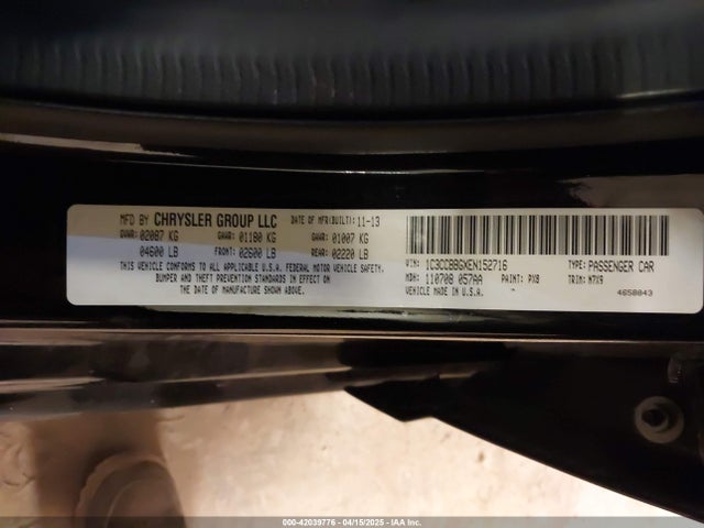 1C3CCBBGXEN152716 Chrysler 200 Touring