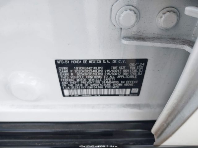 3CZRZ1H71SM704366 Honda Hr-v 2wd Ex-l