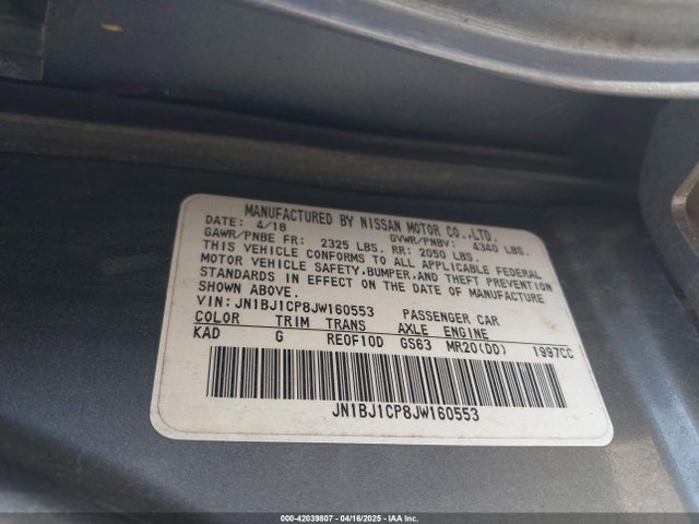 JN1BJ1CP8JW160553 Nissan Rogue Sport S
