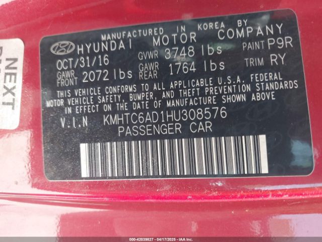 KMHTC6AD1HU308576 Hyundai Veloster
