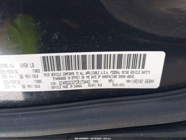 2012 DODGE GRAND CARAVAN 2C4RDGCG7CR173442 Photo 8
