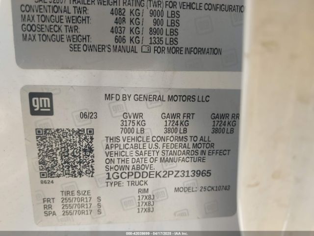 2023 CHEVROLET SILVERADO 1500 1GCPDDEK2PZ313965 Photo 8