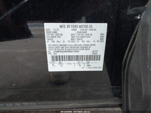 Ford EDGE SEL 2024 2FMPK4J9XRBA70500 Image 9