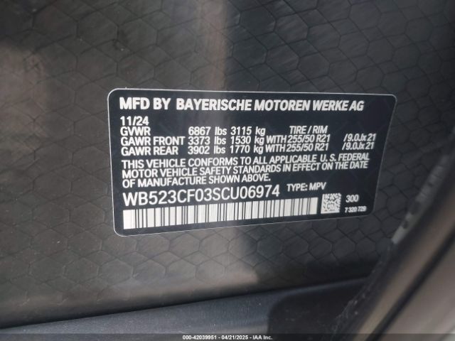 WB523CF03SCU06974 BMW Ix Xdrive50