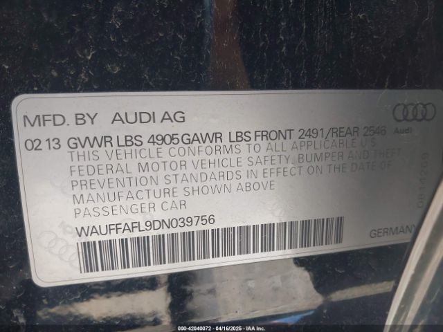2013 AUDI A4 WAUFFAFL9DN039756 Photo 8