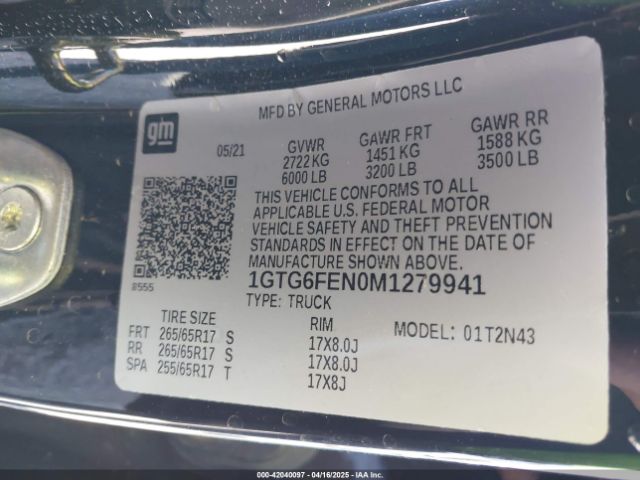 1GTG6FEN0M1279941 GMC Canyon 4wd  Short Box At4 - Cloth