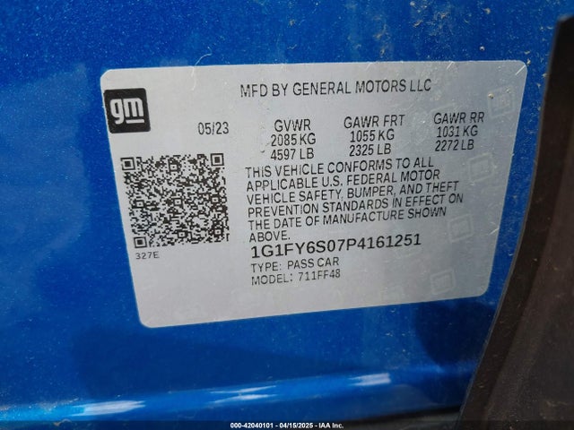 1G1FY6S07P4161251 Chevrolet 2023