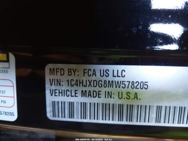 1C4HJXDG8MW578205 Jeep Wrangler Unlimited Sport Altitude 4x4