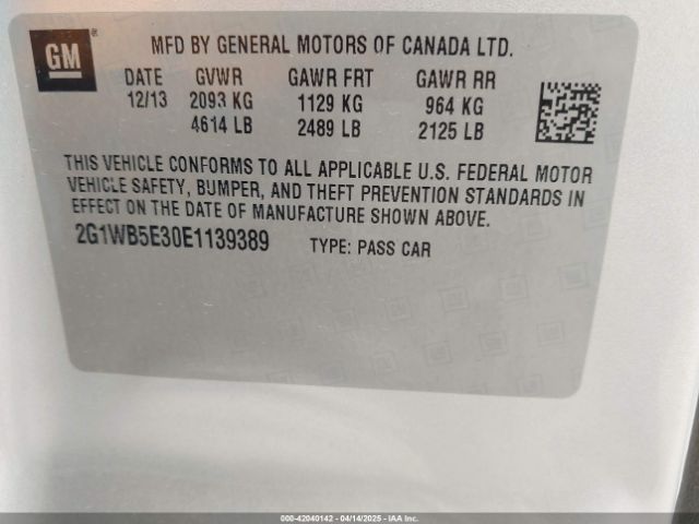 2G1WB5E30E1139389 Chevrolet Impala Limited Lt