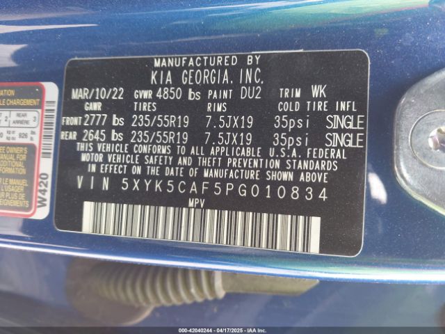 5XYK5CAF5PG010834 KIA Sportage Sx-prestige