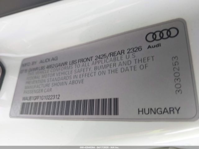 2016 AUDI S3 WAUB1GFF1G1022312 Photo 8