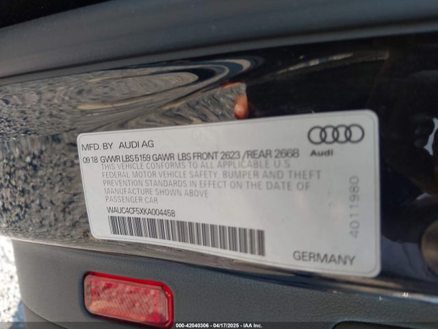 WAUC4CF5XKA004458 Audi S5 3.0t Premium