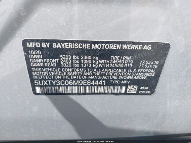 2021 BMW X3 5UXTY3C06M9E84441 Photo 8