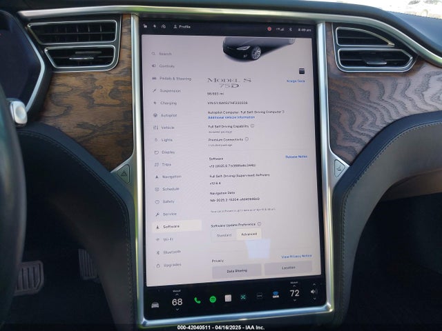 Tesla Model S 100d/60d/75d/90d/p100d 2017 5YJSA1E27HF230508 Image 18