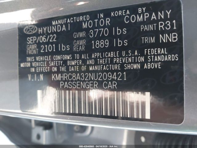 2022 HYUNDAI VENUE KMHRC8A32NU209421 Photo 8
