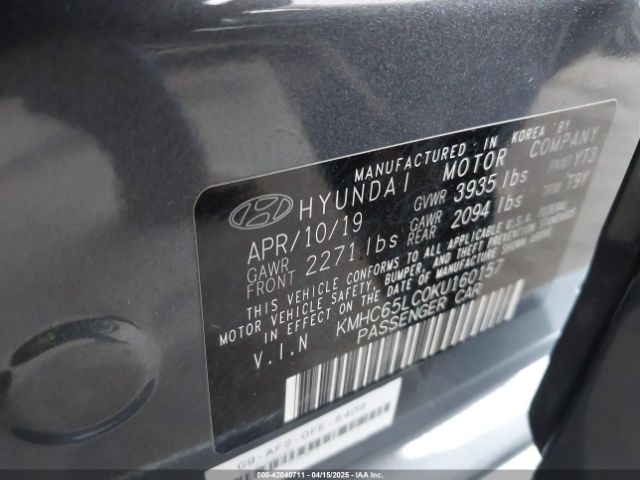 KMHC65LC0KU160157 Hyundai Ioniq