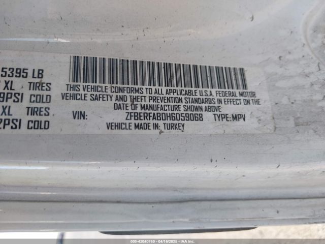 ZFBERFAB0H6D59068 RAM Promaster City Tradesman