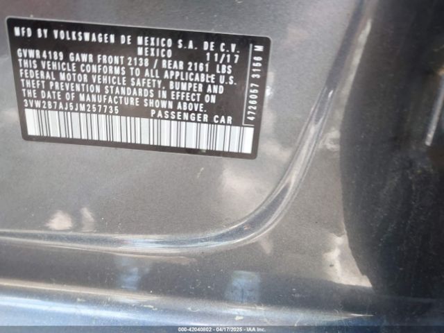 3VW2B7AJ5JM257735 Volkswagen Jetta 1.4t S