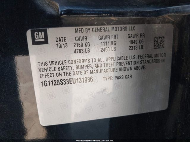 1G1125S33EU131936 Chevrolet Impala 2lt