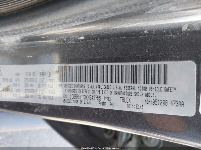1C6RREFT3KN543755 RAM 1500 Big Horn/lone Star  4x2 5'7 Box