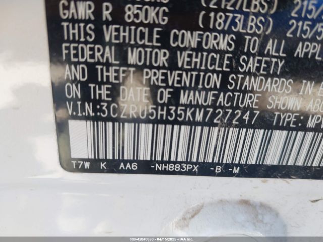 3CZRU5H35KM727247 Honda HR-V LX